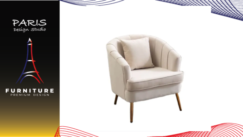 "PARIS DESIGN STUDIO" golden metal leg Shell sofa with clinic cafe