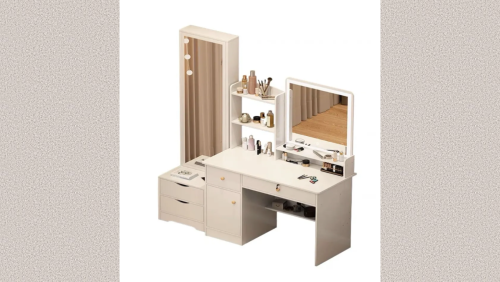 "PARIS DESIGN STUDIO" Korean style dressing table with LED light, not including chairs