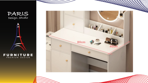 "PARIS DESIGN STUDIO" Korean style dressing table with LED light, not including chairs