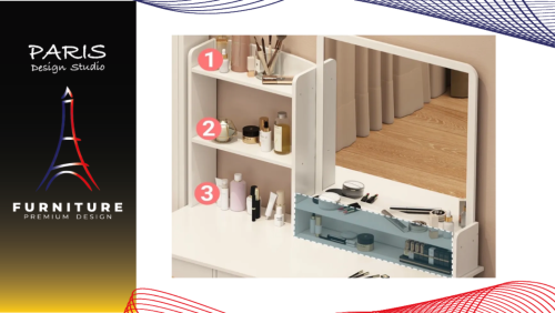"PARIS DESIGN STUDIO" Korean style dressing table with LED light, not including chairs
