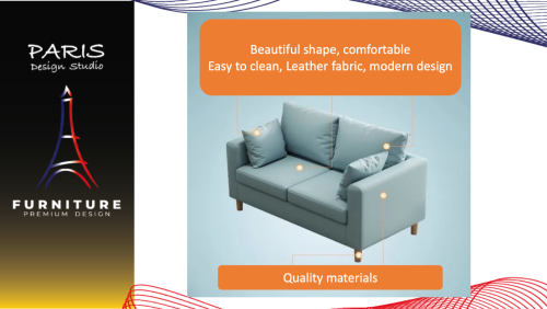"PARIS DESIGN STUDIO" leather sofa, Japanese-style sofa, soft and comfortable