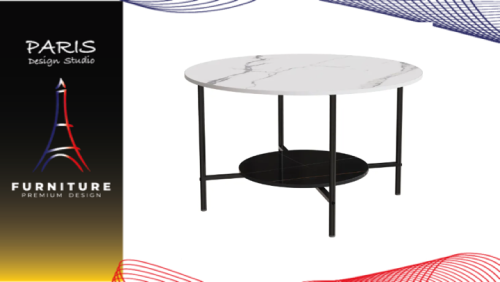 "PARIS DESIGN STUDIO" Marble Coffee Table Modern Round Sofa Center Table