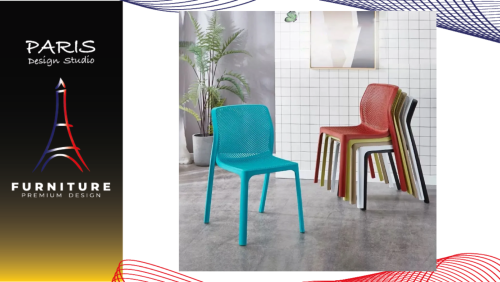 "PARIS DESIGN STUDIO" Nordic style hard plastic chair molded design with wide backrest