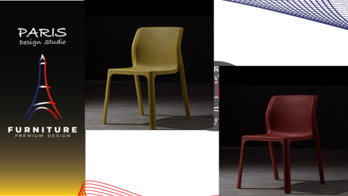 "PARIS DESIGN STUDIO" Nordic style hard plastic chair molded design with wide backrest