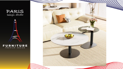 "PARIS DESIGN STUDIO" Sofa Table, Modern Simple Sofa Table, Set of 2 Nesting Coffee Table
