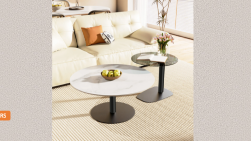 "PARIS DESIGN STUDIO" Sofa Table, Modern Simple Sofa Table, Set of 2 Nesting Coffee Table