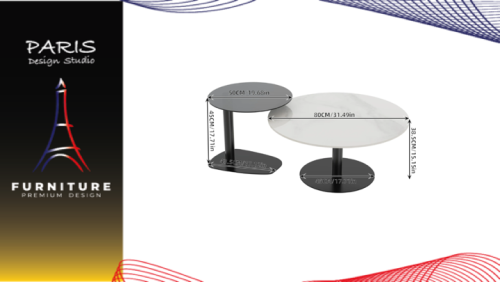 "PARIS DESIGN STUDIO" Sofa Table, Modern Simple Sofa Table, Set of 2 Nesting Coffee Table