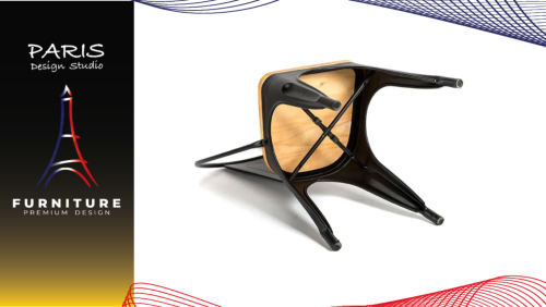 "PARIS DESIGN STUDIO" steel bar chair with backrest dining chair restaurant chair