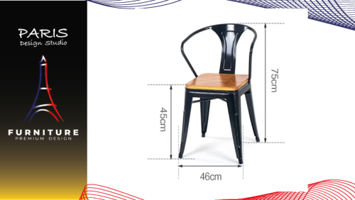 "PARIS DESIGN STUDIO" steel bar chair with backrest dining chair restaurant chair