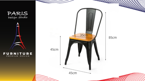 "PARIS DESIGN STUDIO" steel bar chair with backrest dining chair restaurant chair