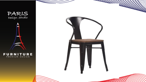 "PARIS DESIGN STUDIO" steel bar chair with backrest dining chair restaurant chair