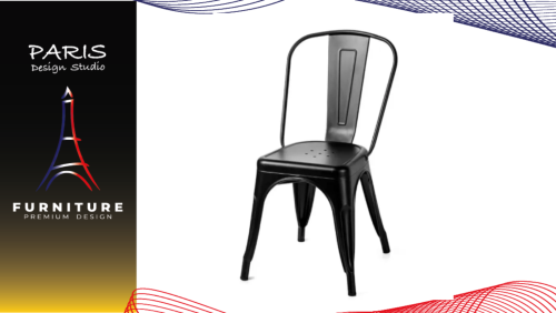 "PARIS DESIGN STUDIO" steel bar chair with backrest dining chair restaurant chair