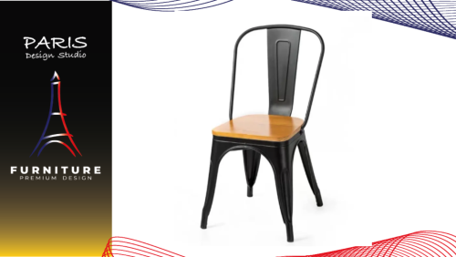 "PARIS DESIGN STUDIO" steel bar chair with backrest dining chair restaurant chair
