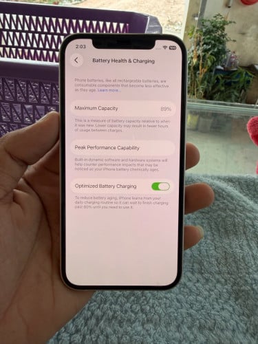IPhone 12 128GB សាណុំហ្សុីនទាំងអស់ %ថ្មខ្ពស