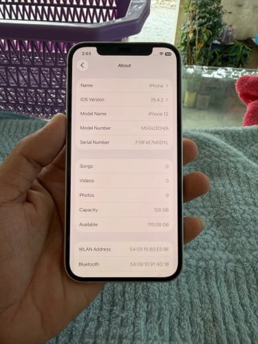 IPhone 12 128GB សាណុំហ្សុីនទាំងអស់ %ថ្មខ្ពស