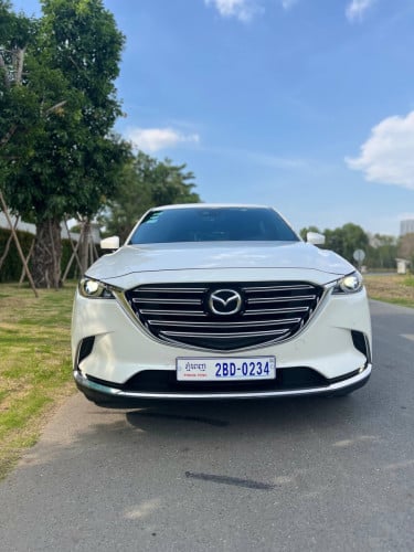 Mazda CX9 2019 FULL ពណ៏ ស ក្នុងឈឺរី✍️កៅអី3ជួរ 7កៅអី✍️ម៉ាសុីន SKYACTIV-G TURBO 2.5Lឡានអត់បុកប៉ះ