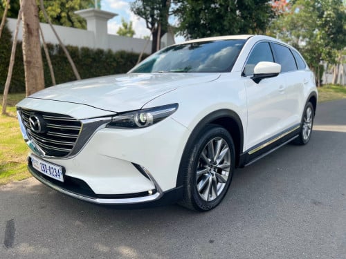 Mazda CX9 2019 FULL ពណ៏   ស ក្នុងឈឺរី✍️កៅអី3ជួរ 7កៅអី✍️ម៉ាសុីន SKYACTIV-G TURBO 2.5Lឡានអត់បុកប៉ះ