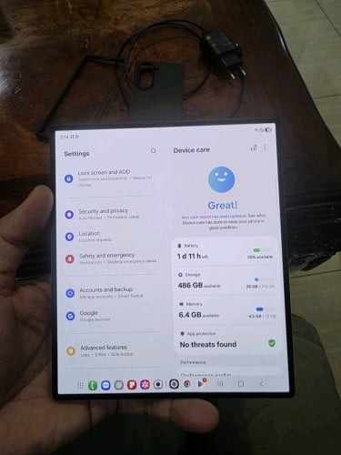 Samsung Galaxy Z Fold6 512G Sim1+eSim Korea សានុំហ្ស៊ីនស្អាតដូចថ្មី 98.99%