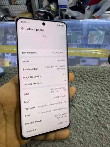 Honor 60Pro Ram12G Memory256G C/H Sim2 មានឆ្នាំងសាក