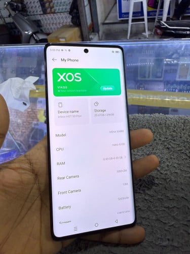 Infinix Hot50Pro Plus Ram8G Memory256G 98% ក្រុមហ៊ុនសុីមពីរ មានឆ្នាំងសាក