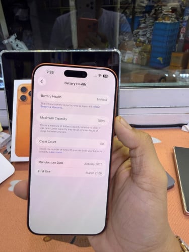 Iphone17promax 256G battery 100% សាកបាន 50ដង 99.99%