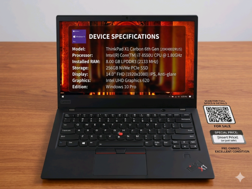 Lenovo ThinkPad X1 Carbon 6th Gen I7 8650U Ram16G