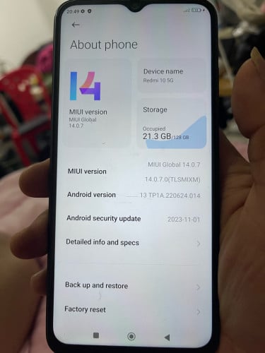 Redmi 10 5G Ram 6+2 Memory 128GB Global version