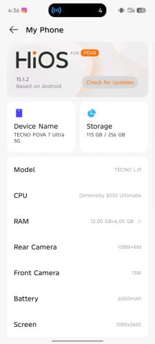 Techno POVA7 Ultra 5G 256G
