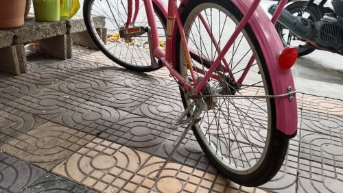 Teenager's bicycle for a girl. Used, in good condition. Price: $35. Tire pump included.