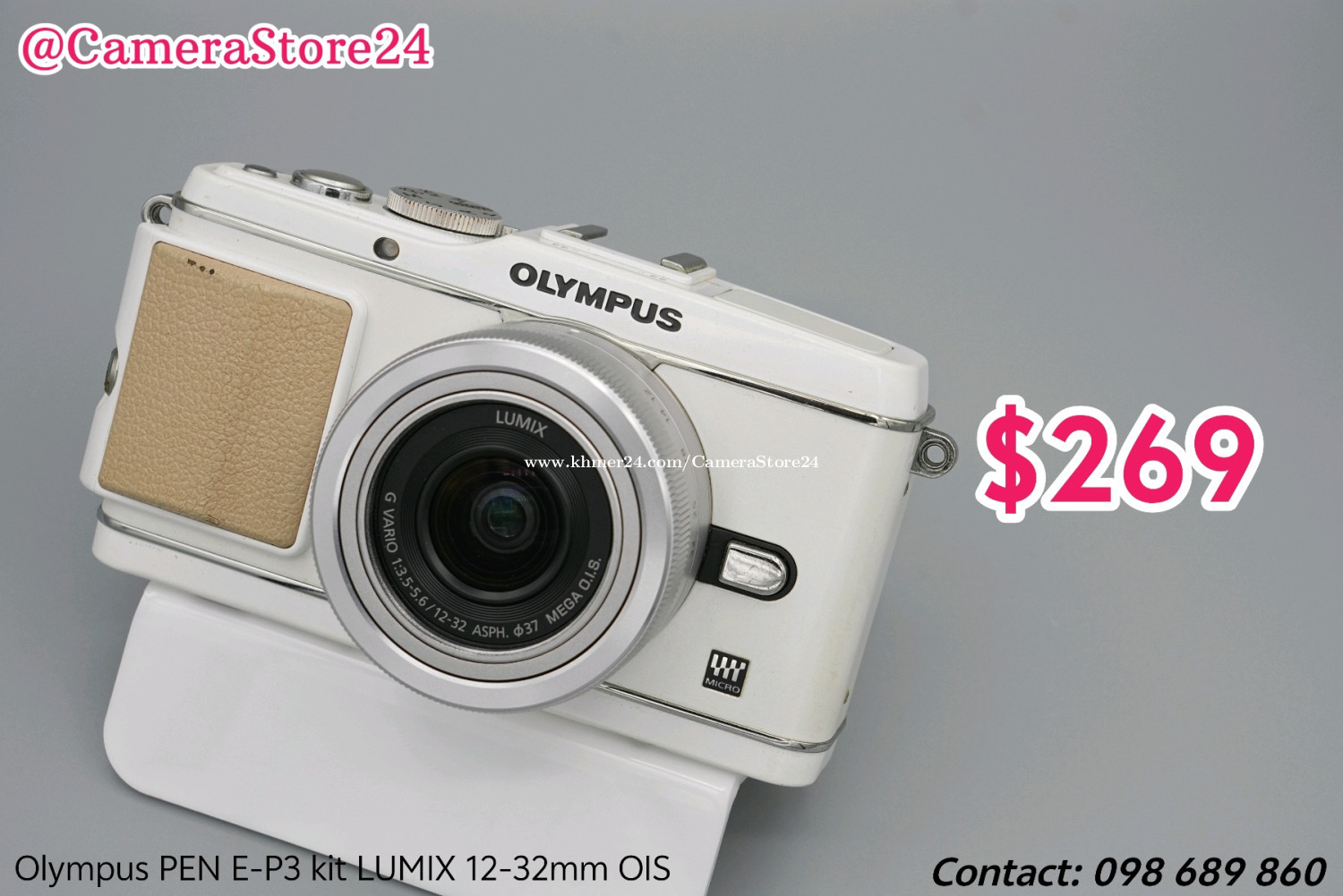 Olympus PEN E-P3 kit LUMIX G 12-32mm Mega O.I.S price $269.00 in
