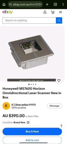 ម៉ាស៊ីនស្គេន Barcode (Honeywell MS7600 Horizon) New in box
