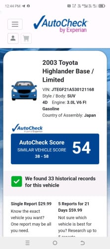 ឡានលក់ highlander ឆ្នាំ 03 ម៉ាស៊ីន 6 ប៉ុងមួយម្ចាស់ដើម