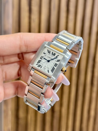 (Original) Cartier Tank Francaise 2302 Two-tone Yellow Gold Authentic 28-32mm Unisex 🔱