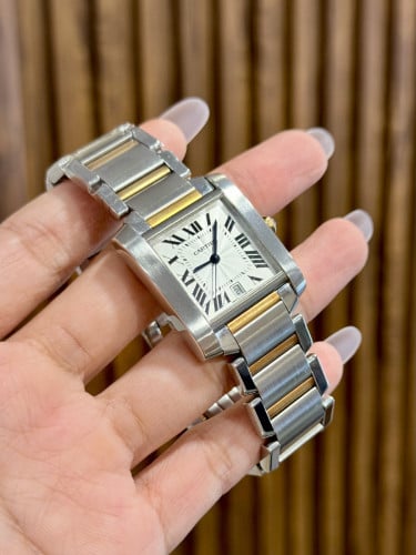 (Original) Cartier Tank Francaise 2302 Two-tone Yellow Gold Authentic 28-32mm Unisex 🔱