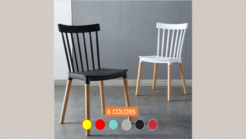 " Paris Design Studio " chair with wooden legs.