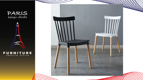 " Paris Design Studio " chair with wooden legs.