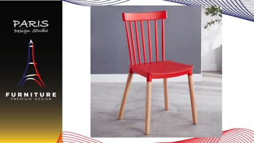 " Paris Design Studio " chair with wooden legs.