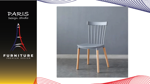 " Paris Design Studio " chair with wooden legs.