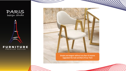 " Paris Design Studio " Marble dining table set with luxury chair.