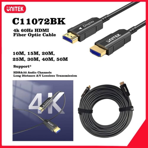 Cable HDMI 2.0 Fiber 4K 60Hz អីវ៉ាន់មាននៅក្នុងស្តុកថ្មីប្រអប់ធានា1ឆ្នាំ  បងៗអាចធ្វើការកម្ម៉ង់បាន📩🙏
