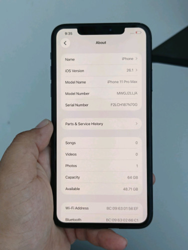 iPhone 11 Pro max 64g អេក្រង់Gx អត់ស្កេន