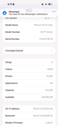 iPhone 16 PM 512G ZA/A តួរ 98% ប្រើថែណាស់