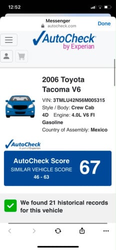 Tacoma ឆ្នាំ2006ប្រភេទមេឡាន វ៉ូលីមចង្កូត