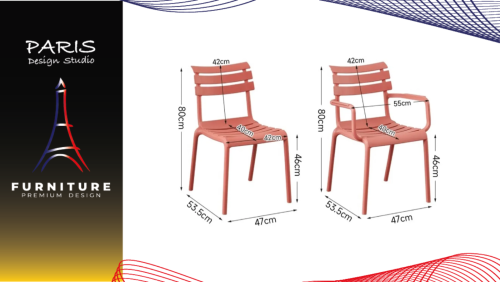 " Paris Design Studio " Dining chair with backrest.