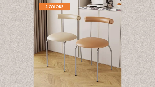 " Paris Design Studio " Minimalist chair, leather cushion.