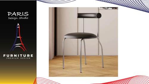 " Paris Design Studio " Minimalist chair, leather cushion.