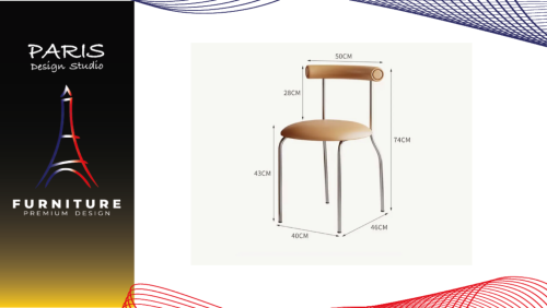" Paris Design Studio " Minimalist chair, leather cushion.