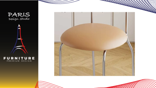 " Paris Design Studio " Minimalist chair, leather cushion.