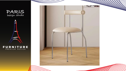 " Paris Design Studio " Minimalist chair, leather cushion.