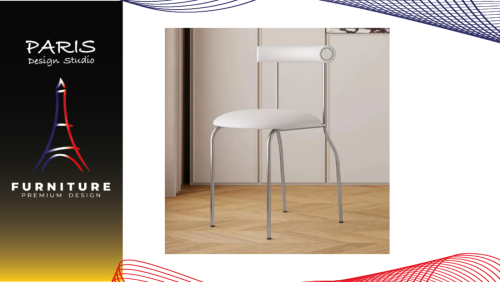 " Paris Design Studio " Minimalist chair, leather cushion.
